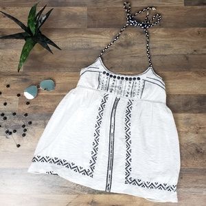 🆕️ Sweet Color Flowy Boho Embellished Halter Top